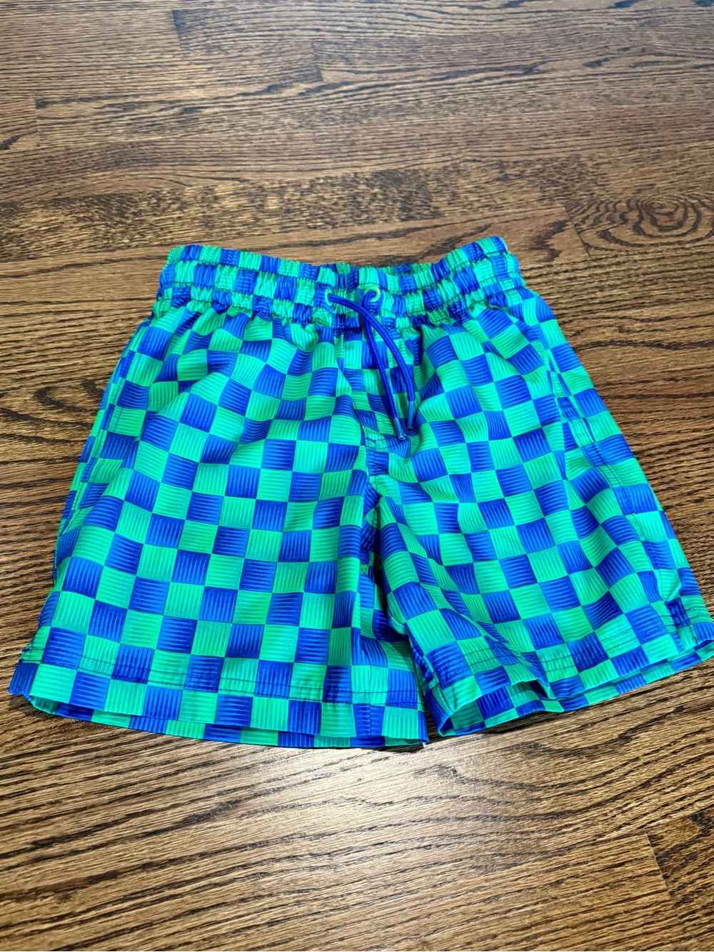 Old Navy Blue & Green Checkerboard Swim Shorts
